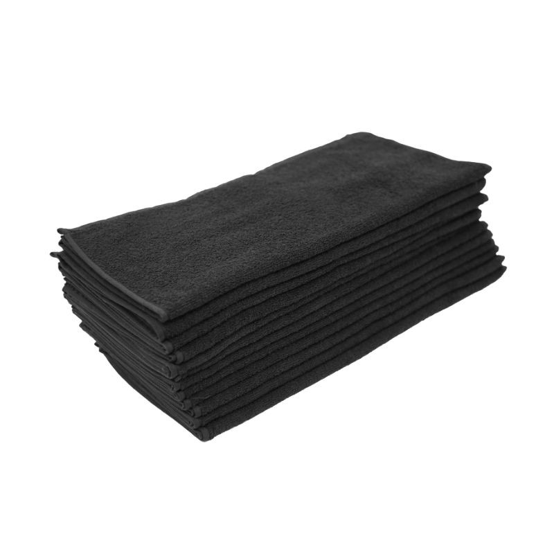 Serviettes Noires BBHair 100% Coton 50 X 83 Cm Pack De 12