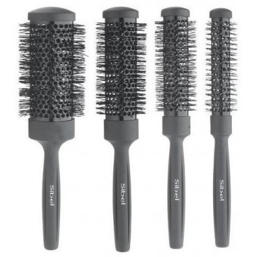 SIBEL Thermic Brushes Set Black 4pcs