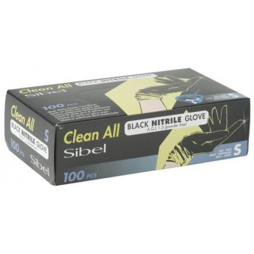 Gants Jetables en nitrile noir non-poudrés S 100pcs (M)